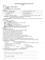 De cuong tieng anh 7 học kì II