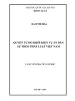 Quyền tự do khởi kiện vụ án dân sự theo pháp luật việt nam 