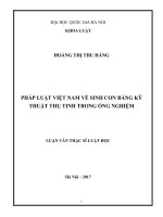 Pháp luật việt nam về sinh con bằng kỹ thuật thụ tinh trong ống nghiệm 