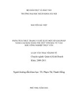 Phân tích thực trạng và đề xuất một số giải pháp nâng cao khả năng thu hút vốn đầu tư vào Khu công nghiệp Thụy Vân