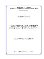 Năng lực lãnh đạo cấp cao tác động đến kết quả thực hiện công tác quản lý chất lượng toàn diện công trình xây dựng 