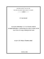 Đa dạng sinh học cá và sử dụng chỉ số tổ hợp sinh học cá để đánh giá chất lượng nước tại vùng cửa đại, tỉnh quảng nam 