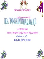 Hoạt Động Khám Phá Khoa Học - Tìm Hiểu Về Các Bộ Phận Cơ Thể Con Người