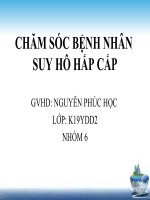 CHĂM SÓC BỆNH NHÂN SUY HÔ HẤP CẤP
