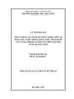 Tối ưu hóa các tham số công nghệ chèn lò bằng sức nước trong khai thác than dưới các công trình cần bảo vệ trên mặt mỏ vùng quảng ninh (tt) 