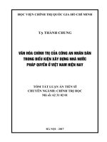 Văn hoá chính trị của công an nhân dân trong điều kiện xây dựng nhà nước pháp quyền ở việt nam hiện nay (tt) 