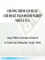 Chương Trình Tập Huấn Chế Độ Kế Toán Doanh Nghiệp Nhỏ Và Vừa
