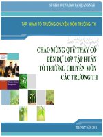 Chào Mừng Quý Thầy Cô Đến Dự Lớp Tập Huấn Tổ Trưởng Chuyên Môn Các Trường TH