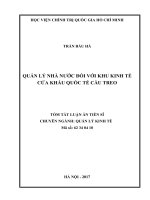 Quản lý nhà nước đối với khu kinh tế cửa khẩu quốc tế cầu treo (tt) 