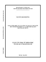 Tăng cường hiệu lực của công tác quản lý nhà nước đối với doanh nghiệp vừa và nhỏ trên địa bàn quận Hai Bà Trưng.