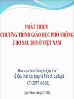 Phát Triển Chương Trình Giáo Dục Phổ Thông Cho Sau 2015 Ở Việt Nam