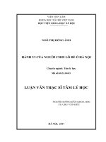 Hành vi của người chơi lô đề ở hà nội 