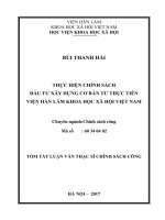 Thực hiện chính sách đầu tư xây dựng cơ bản từ thực tiển viện hàn lâm khoa học xã hội tt 