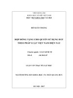 Hợp đồng tặng cho quyền sử dụng đất theo pháp luật việt nam hiện nay