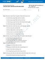 Đề thi thử THPT QG môn Địa lý năm 2017  Trường Chuyên Nguyễn Đình Chiểu