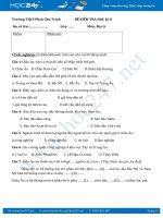 Đề thi học kì 2 môn Địa lý lớp 7 năm 2017  Trường THCS Phan Chu Trinh