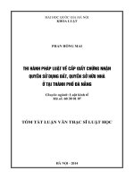 Thi hành pháp luật về cấp giấy chứng nhận quyền sử dụng đất, quyền sở hữu nhà ở tại thành phố Đà Nẵng