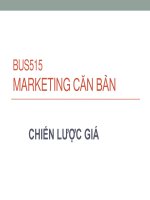 Bài giảng Marketing căn bản  Chiến lược giá