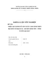 đề cương sơ bộ khóa luận tốt nghiệp đề tài: HIỆU QUẢ KINH TẾ SẢN XUẤT CAM SÀNH TRÊN ĐỊA BÀN XÃ BẠCH XA  HUYỆN HÀM YÊN  TỈNH  TUYÊN QUANG