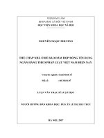 Thế chấp nhà ở để bảo đảm hợp đồng tín dụng ngân hàng theo pháp luật việt nam hiện nay 
