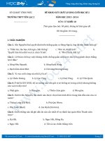 Đề thi học kì 2 môn Lịch sử lớp 10 năm 2016  Trường THPT Yên Lạc 2