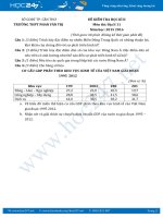 Đề thi học kì 2 môn Địa lý lớp 11 năm 2016  Trường THPT Phan Văn Trị