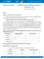 Đề thi học kì 2 môn Địa lý lớp 7 năm 2017  Trường THCS Vinh Phú