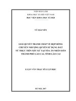 Giải quyết tranh chấp về hợp đồng chuyển nhượng quyền sử dụng đất từ thực tiễn xét xử tại tòa án nhân dân thành phố lào cai, tỉnh lào cai 