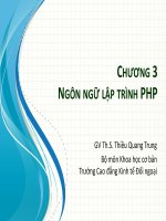 Bài giảng học phần Thiết kế website thương mại điện tử Chương 3  ThS. Thiều Quang Trung