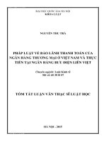 Pháp luật về bảo lãnh thanh toán của ngân hàng thương mại ở Việt Nam và thực tiễn tại ngân hàng bưu điện Liên Việt