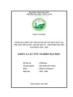 Đánh giá công tác chuyển quyền sử dụng đất tại thị trấn hùng sơn   huyện đại từ   tỉnh thái nguyên giai đoạn 2014 2015 