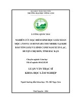 Nghiên cứu đặc điểm sinh học loài xoan mộc (toona surenii (blume) merr) tại khu bảo tồn loài và sinh cảnh nam xuân lạc, huyện chợ đồn, tỉnh bắc kạn 