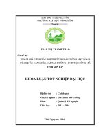 Đánh giá công tác bồi thường giải phóng mặt bằng của dự án nâng cấp, cải tạo đường 115 huyện sông mã   tỉnh sơn la 