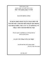 Áp dụng biện pháp ngăn chặn đối với người chưa thành niên phạm tội trong giai đoạn điều tra các vụ án hình sự từ thực tiễn thành phố hà nội 