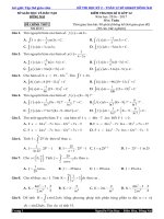 Đề thi học kì 2 môn Toán lớp 12 Sở GDĐT Đồng Nai năm học 2016  2017