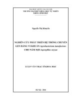 Nghiên cứu phát triển hệ thống chuyển gen bằng vi khuẩn agrobacterium tumefaciens cho nấm sợi aspergillus oryzae 