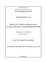 Pháp luật về thuế giá trị gia tăng từ thực tiễn quận 7, thành phố hồ chí minh 