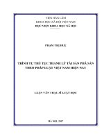 Trình tự thủ tục thanh lý tài sản phá sản theo pháp luật việt nam hiện nay