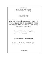 Định tội danh các tội phạm về ma túy trong trường hợp đồng phạm theo pháp luật hình sự việt nam từ thực tiễn tỉnh hòa bình