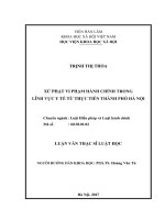 Xử phạt vi phạm hành chính trong lĩnh vực y tế từ thực tiễn thành phố hà nội 