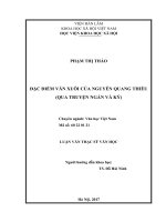 Đặc điểm văn xuôi nguyễn quang thiều qua truyện ngắn và ký 
