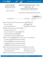 Đề thi thử THPT QG môn Địa lý lớp 12 năm 2017  Trường THPT Yên Lạc