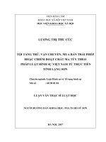 Tội tàng trữ, vận chuyển, mua bán trái phép hoặc chiếm đoạt chất ma túy theo pháp luật hình sự việt nam từ thực tiễn tỉnh lạng sơn 