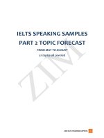 IELTS SPEAKING SAMPLES PART 2 TOPIC FORECAST