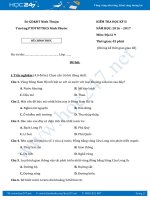 Đề thi học kì 2 môn Địa lý lớp 9 năm 2017  Trường PTDTNTTHCS Ninh Phước