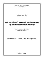 Thực tiễn giải quyết tranh chấp hợp đồng tín dụng tại TANDTP Hà Nội