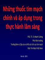  thuốc tim mạch chính và áp dụng trong thực hành lâm sàng 