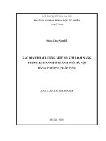 Xác định hàm lượng một số kim loại nặng trong rau xanh ở thành phố hà nội bằng phương pháp PIXE 