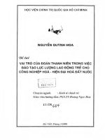 Tiểu luận: Vai trò của Đoàn Thanh niên trong đào tạo lực lượng lao động trẻ cho công nghiệp hóa   hiện đại hóa đất nước