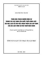 Phân hóa trách nhiệm hình sự trong các quy định của quốc triều hình luật - bài học lịch sử cho việc hoàn thiện các quy định của bộ luật hình sự Việt Nam hiện hành